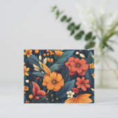 Farbenfrohes Blumenmuster Postkarte (Stehend Vorderseite)