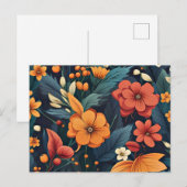 Farbenfrohes Blumenmuster Postkarte (Vorne/Hinten)