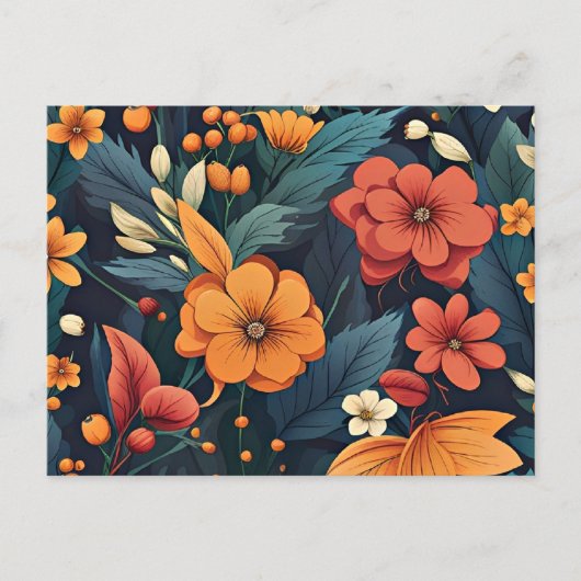 Farbenfrohes Blumenmuster Postkarte (Vorderseite)