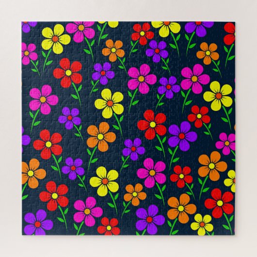 Farbenfrohes Blumenmuster Puzzle (Vertikal)