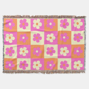 Farbenfrohes Blumenmuster Retro BOHO Chic Decke