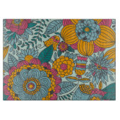 Farbenfrohes Blumenmuster Schneidebrett (Vorderseite)