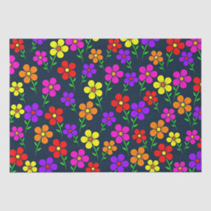 Farbenfrohes Blumenmuster Seidenpapier