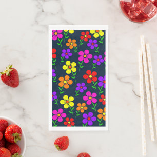 Farbenfrohes Blumenmuster Serviette