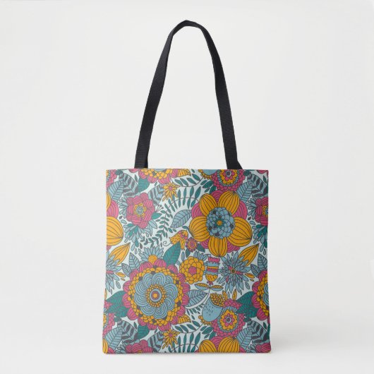 Farbenfrohes Blumenmuster Tasche (Vorderseite)