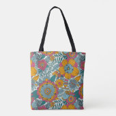Farbenfrohes Blumenmuster Tasche (Rückseite)
