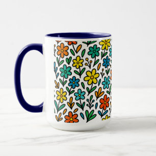 Farbenfrohes Blumenmuster Tasse