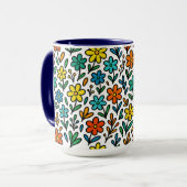 Farbenfrohes Blumenmuster Tasse (Vorderseite Links)