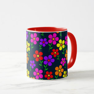 Farbenfrohes Blumenmuster Tasse