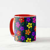 Farbenfrohes Blumenmuster Tasse (Vorderseite Links)