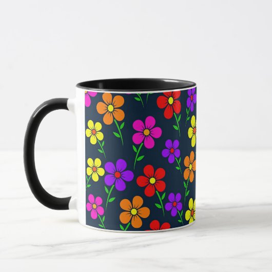 Farbenfrohes Blumenmuster Tasse (Links)