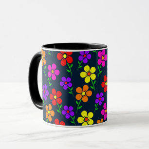 Farbenfrohes Blumenmuster Tasse