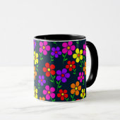 Farbenfrohes Blumenmuster Tasse (VorderseiteRechts)