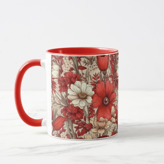 Farbenfrohes Blumenmuster Tasse (Links)