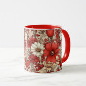 Farbenfrohes Blumenmuster Tasse (VorderseiteRechts)