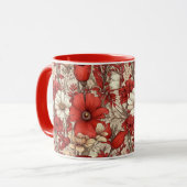 Farbenfrohes Blumenmuster Tasse (Vorderseite Links)