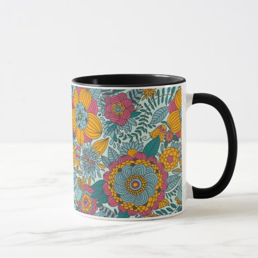 Farbenfrohes Blumenmuster Tasse (Rechts)