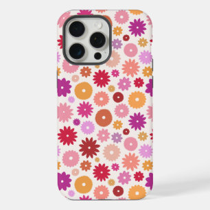 Farbenfrohes Blumenmuster wiederholt sich iPhone 15 Pro Max Hülle