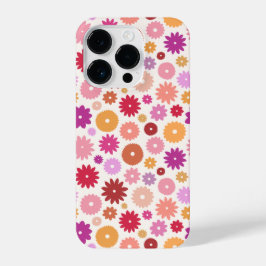 Farbenfrohes Blumenmuster wiederholt sich iPhone 14 Pro Hülle