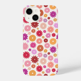 Farbenfrohes Blumenmuster Wiederholung iPhone 14 Hülle