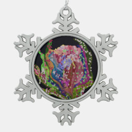 Farbenfrohes Blumenschmuckstück Schneeflocken Zinn-Ornament