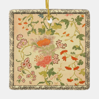 Farbenfrohes Blumenwunderland Keramikornament