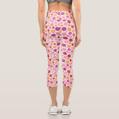 Farbenfrohes Blütenmuster Capri Leggings (Rückseite)