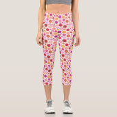 Farbenfrohes Blütenmuster Capri Leggings (Vorderseite)