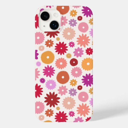 Farbenfrohes Blütenmuster Case-Mate iPhone Hülle (Rückseite)