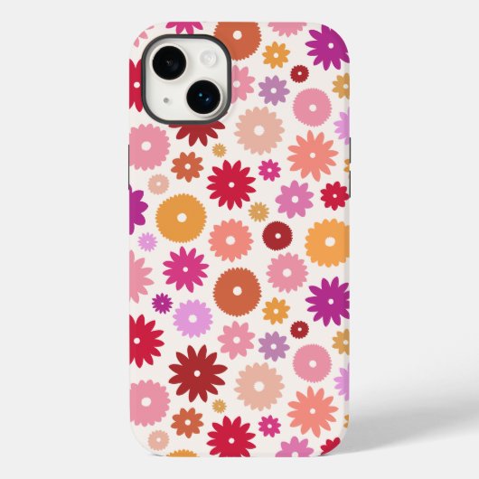 Farbenfrohes Blütenmuster Case-Mate iPhone Hülle (Rückseite)