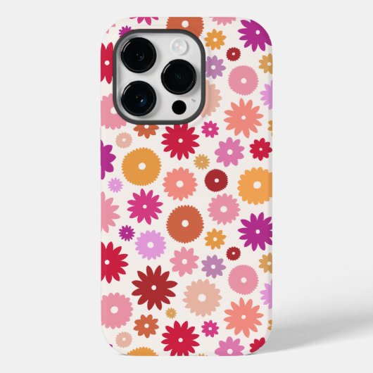 Farbenfrohes Blütenmuster Case-Mate iPhone Hülle (Rückseite)