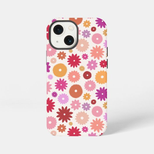 Farbenfrohes Blütenmuster iPhone Hülle (Rückseite)