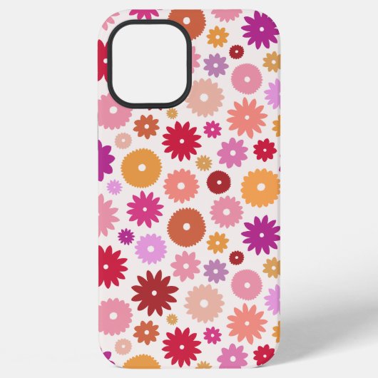 Farbenfrohes Blütenmuster iPhone Hülle (Rückseite)