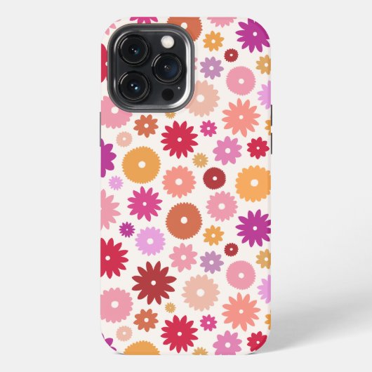 Farbenfrohes Blütenmuster iPhone Hülle (Rückseite)