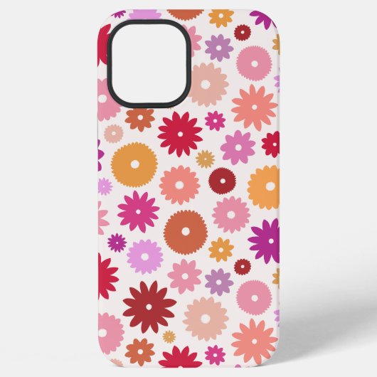 Farbenfrohes Blütenmuster iPhone Hülle (Rückseite)