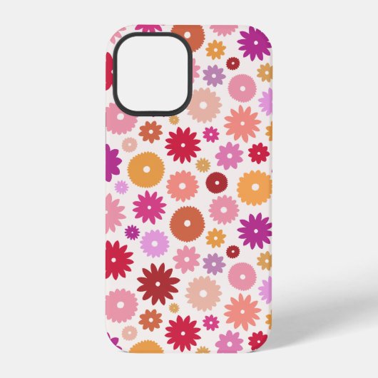 Farbenfrohes Blütenmuster iPhone Hülle (Rückseite)