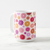 Farbenfrohes Blütenmuster Kaffeetasse (Vorderseite Links)