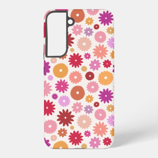 Farbenfrohes Blütenmuster Samsung Galaxy Hülle (Rückseite)