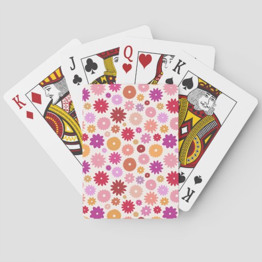 Farbenfrohes Blütenmuster Spielkarten (Rückseite)