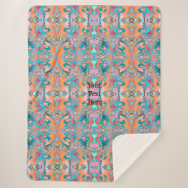 Farbenfrohes Boho-Abstraktkunstmuster Sherpadecke