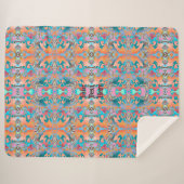 Farbenfrohes Boho-Abstraktkunstmuster Sherpadecke (Vorderseite (Horizontal))