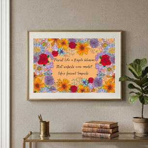 Farbenfrohes Boho-Blumen-Botanisches Inspirierende Poster