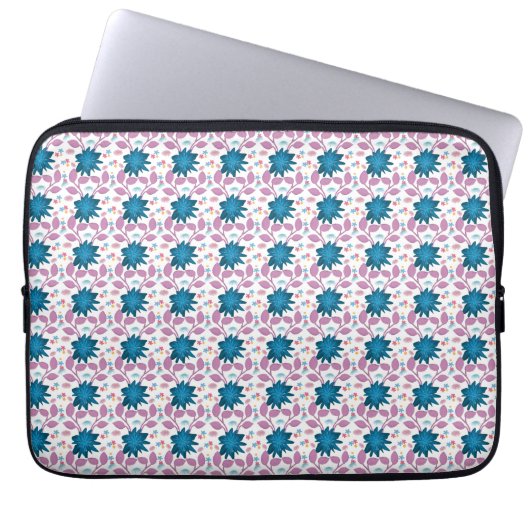 Farbenfrohes Boho-Blumenmuster Retro-Blume Laptopschutzhülle (Vorderseite)