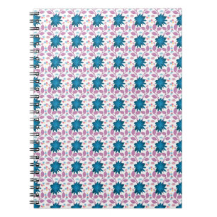 Farbenfrohes Boho-Blumenmuster Retro-Blume Notizblock