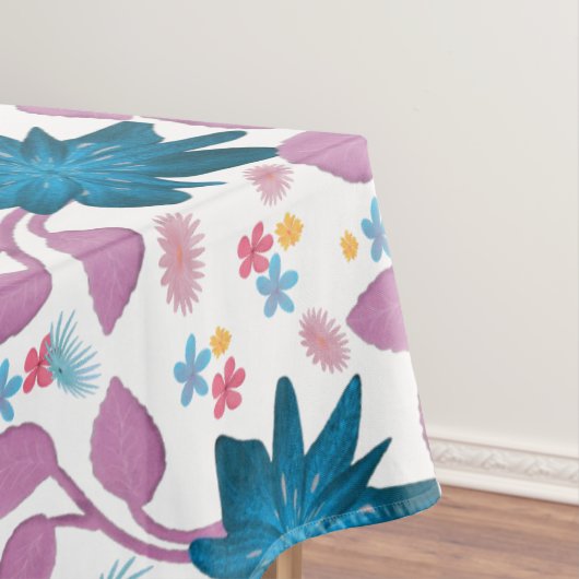 Farbenfrohes Boho-Blumenmuster Retro-Blume Tischdecke (Beispiel)