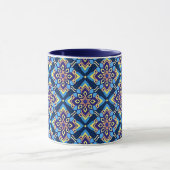 Farbenfrohes Boho-Geometrisches Blumenmuster Tasse (Zentrum)