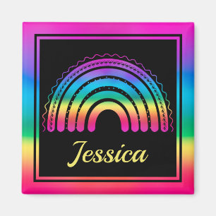 Farbenfrohes Boho-Regenbogen Magnet