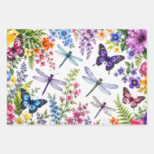 Farbenfrohes Botanisches Blumiges Muster Geschenkpapier Set (Vorderseite 2)