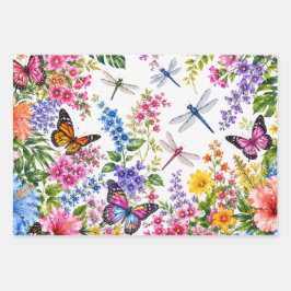Farbenfrohes Botanisches Blumiges Muster Geschenkpapier Set