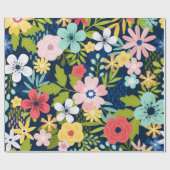 Farbenfrohes botanisches Muster Geschenkpapier (Flach)